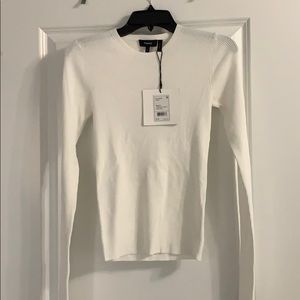 Theory eggshell stretch basic crew top in Sz L
